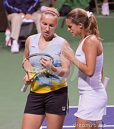 Svetlana KUZNETSOVA and Amelie MAURESMO Editorial Stock Photo