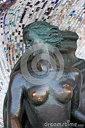 SVETLOGORSK, KALININGRAD REGION, RUSSIA - FEBRUARY 27, 2011: Bronze sculpture of the Nymph. Editorial Stock Photo