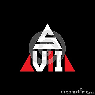 SVI triangle letter logo design with triangle shape. SVI triangle logo design monogram. SVI triangle vector logo template with red Vector Illustration