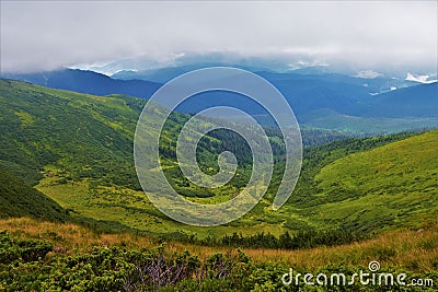 Svidovets is a unique mountain range, which is called the heart of Europe Stock Photo