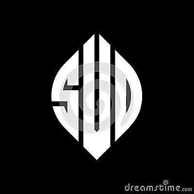 SVO circle letter logo design with circle and ellipse shape. SVO ellipse letters with typographic style. The three initials form a Vector Illustration