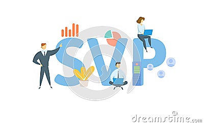 SVP, Senior Vice President. Concept with keywords, people and icons. Flat vector illustration. Isolated on white. Vector Illustration