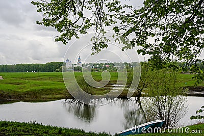 Bogolyubovo, Vladimir Oblast/ Russia- May 13th 2012: Svyato-Bogolyubsky monastery Stock Photo