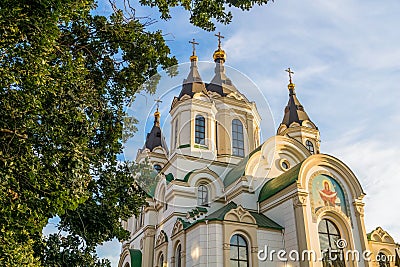 Svyato-Pokrovs Orthodox Christian church in Zaporizhia, Ukraine Stock Photo