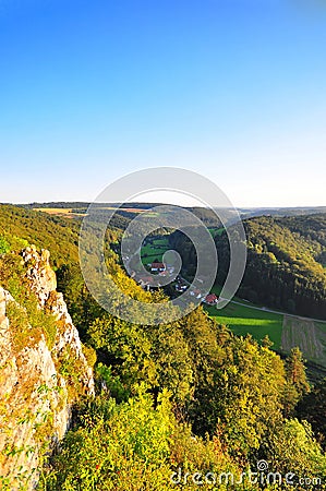 Swabian Alb - Big Lauter valley Stock Photo