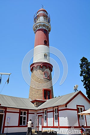The Lighthouse Swakopmund`s landmarks Editorial Stock Photo
