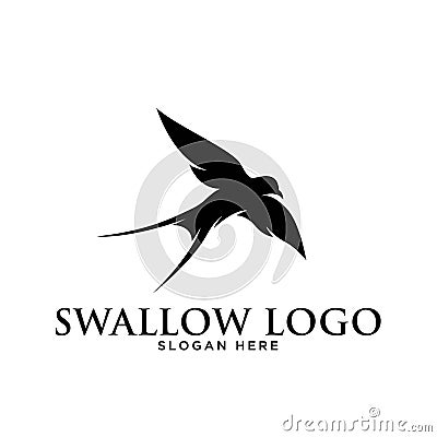 Swallow Bird icon silhouette simple minimalist modern logo design template Vector Illustration