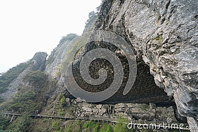 Swallow Cave is named after the Himalayan swiftlets that live in it. Stock Photo