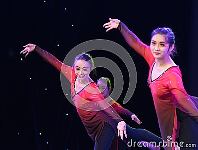 Swallow type extension-The youth problems-Modern dance Editorial Stock Photo