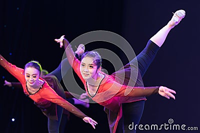 Swallow type extension-The youth problems-Modern dance Editorial Stock Photo