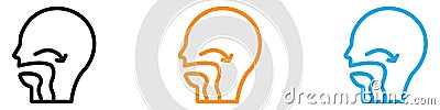Swallowing reflex icon vector logo set collection for web app ui Vector Illustration