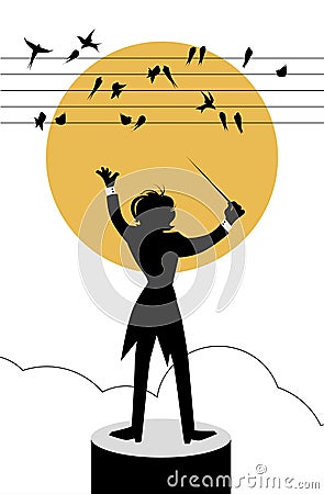 Swallows Symphony Vector Illustration