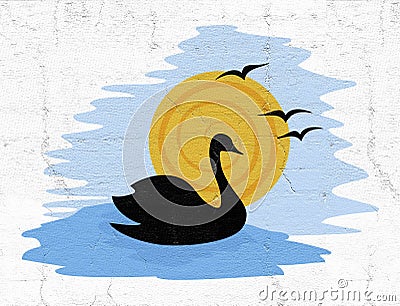 Swan illustration Cartoon Illustration