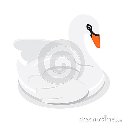 Swan inflatable rubber circle Vector Illustration