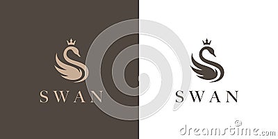 Luxury Swan Logo icon Vector Illustration