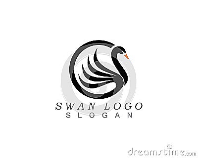 Swan logo Template vector illustration design. Vector Illustration