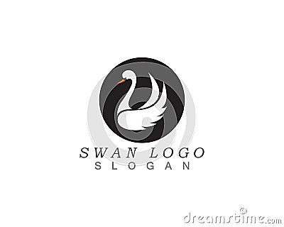 Swan logo Template vector illustration design. Vector Illustration