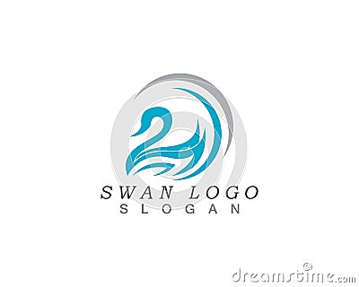 Swan logo Template vector illustration design. Vector Illustration