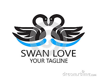 Swan LogoDesign Stock Vector Vector Illustration