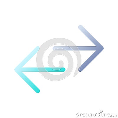 Swap languages flat gradient two-color ui icon Vector Illustration