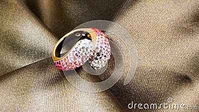 Swarovski crystal ring Stock Photo