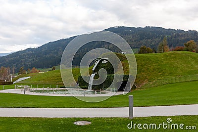 Swarovski Crystal Worlds, entry under the waterfall of the head of the Giant, Wattens Tyrol, Austria Editorial Stock Photo