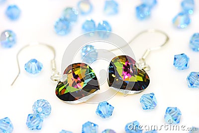 Swarovski Earrings And Beads Stock Photo