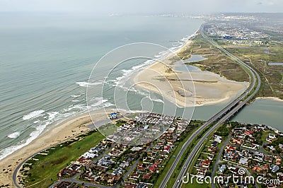 Swartkops river estuary from the air Stock Photo