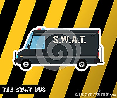 Swat police bus Vector Illustration