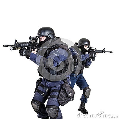 SWAT team in action Stock Photo