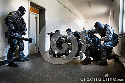 SWAT team. Special forces intervention Editorial Stock Photo