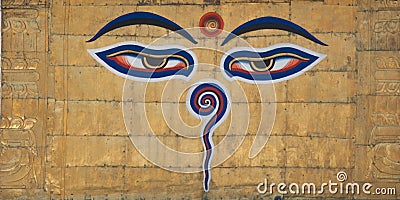 Swayambhunath Eyes Stock Photo