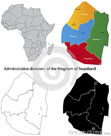 Swaziland map Stock Photo