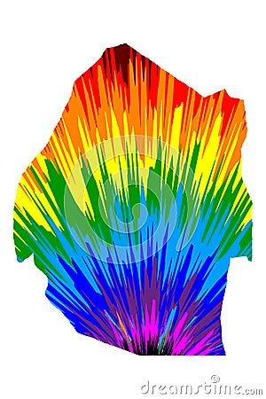 Swaziland - map is designed rainbow abstract colorful pattern, Kingdom of Eswatini map made of color explosion Vector Illustration