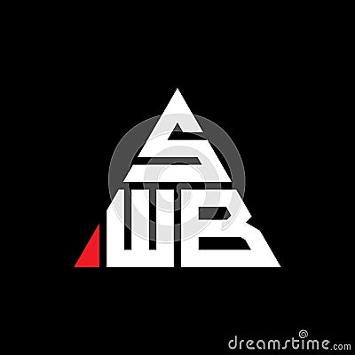 SWB triangle letter logo design with triangle shape. SWB triangle logo design monogram. SWB triangle vector logo template with red Vector Illustration