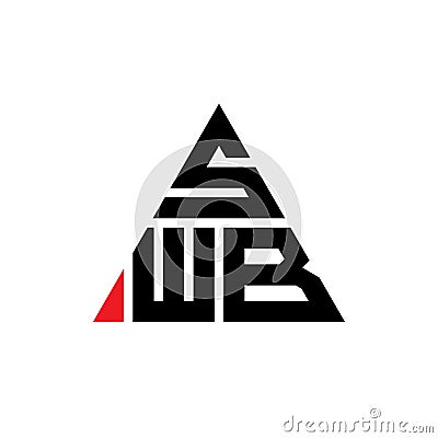 SWB triangle letter logo design with triangle shape. SWB triangle logo design monogram. SWB triangle vector logo template with red Vector Illustration