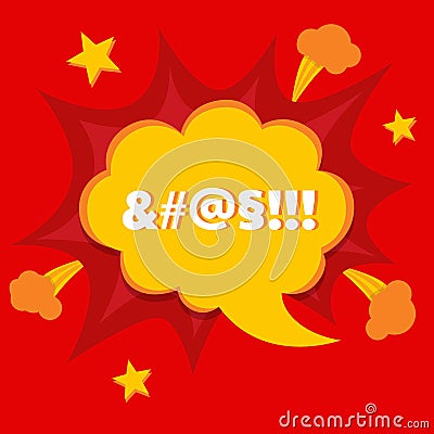Swear or curse word in bomb bubble, anger concept Vector Illustration