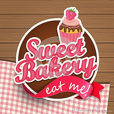 Sweat bakery vintage sticer. Vector Illustration