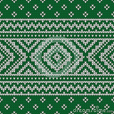 Winter Christmas sweater of fairisle design Vector Illustration