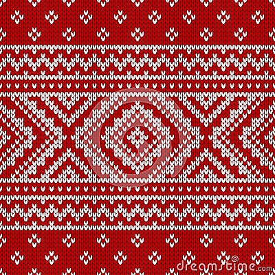 Winter Christmas sweater of fairisle design Vector Illustration