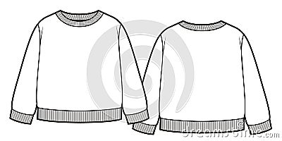 Sweatshirt for BABY flat sketch vector. Apparel template Vector Illustration