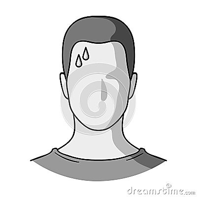 A sweaty man.The man is sweating from diabetes.Diabetes single icon in monochrome style vector symbol stock illustration Vector Illustration