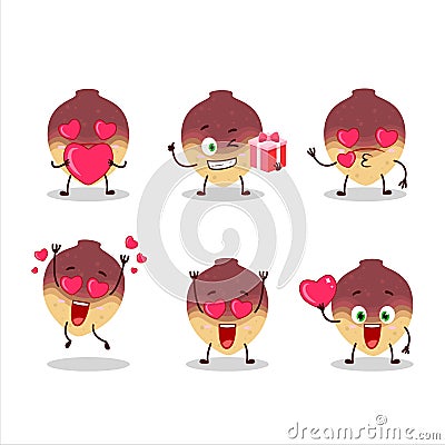 Swede cartoon character with love cute emoticon Vector Illustration