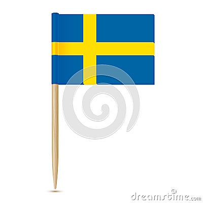 Sweden Flag. Swedish Flag toothpick 10eps Vector Illustration