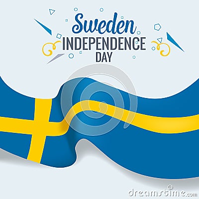 Sweden indepedence day celebration banner or poster vector Vector Illustration