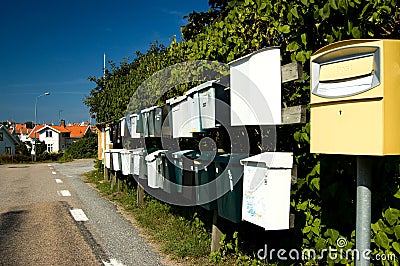 Sweden Mail boxes Stock Photo