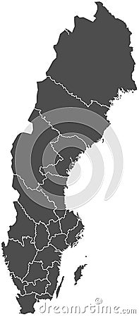 Sweden map vector Stock Photo