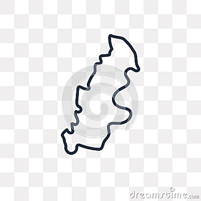 Sweden map vector icon isolated on transparent background, linear Sweden map transparency concept can be used web and mobile Vector Illustration