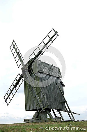 Sweden Oland Historic Windmill Stock Photo