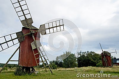 Sweden Oland Old windmill Stock Photo
